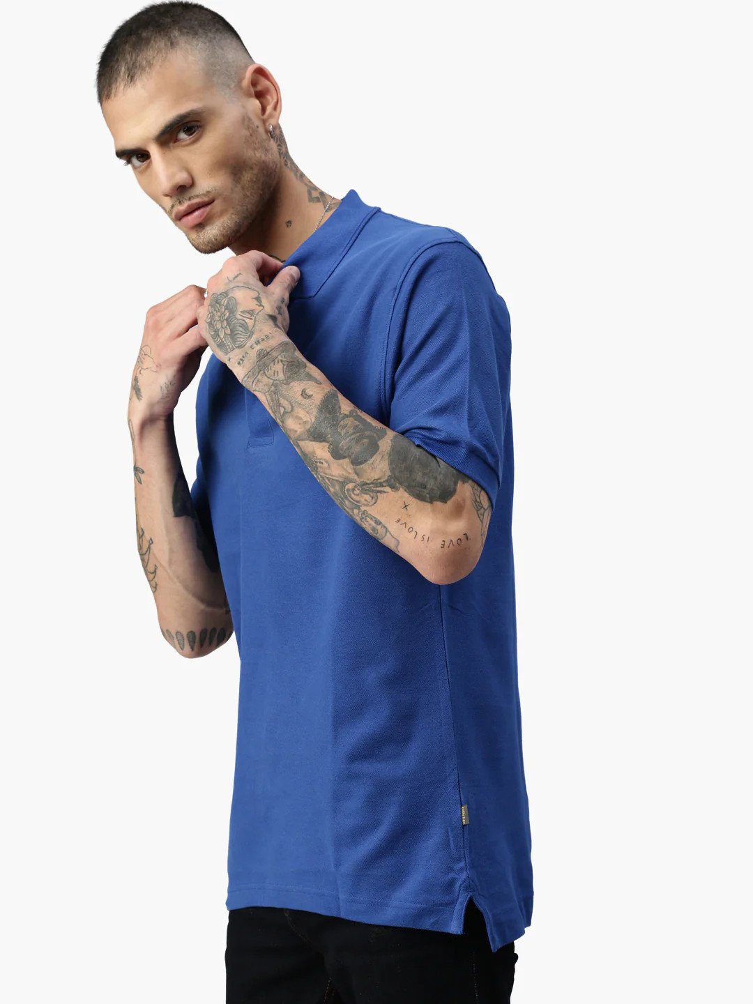 Switcher John mėlyni vyriški polo marškinėliai